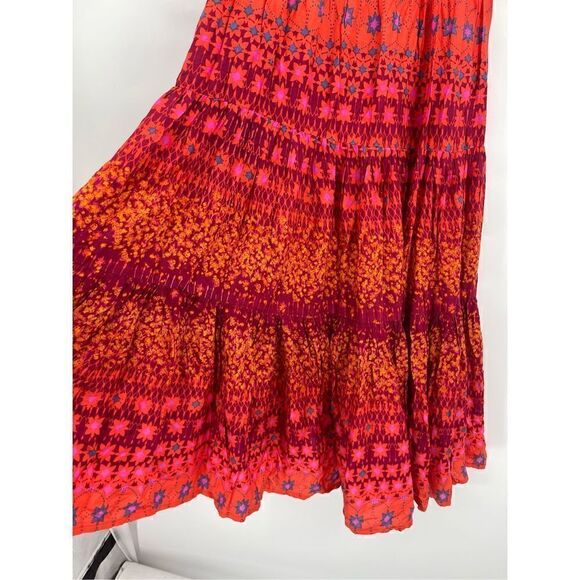 Free People Ruby Red Rare Feeling Tied Waist Flare Maxi Dress Size XS NWT - Picture 10 of 10